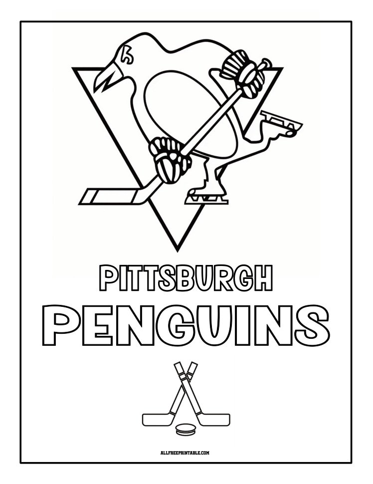 Free Printable Pittsburgh Penguins Logo Coloring Page
