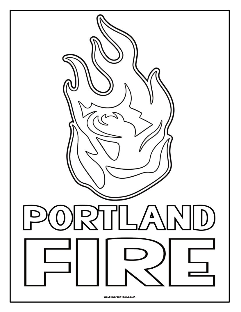 Free Printable Portland Fire Logo Coloring Page