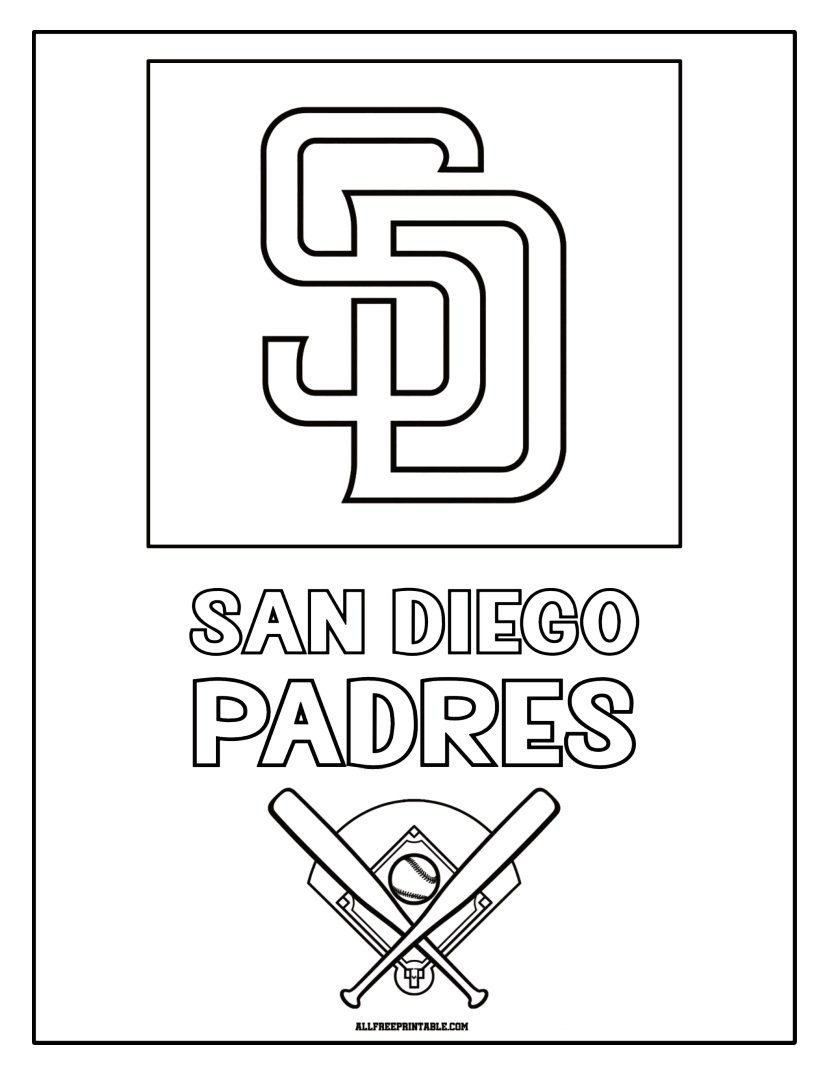 Free Printable San Diego Padres Cap Logo Coloring Page
