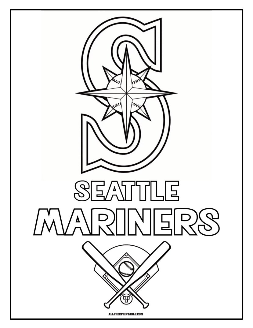 Free Printable Seattle Mariners Cap Logo Coloring Page Free Printable Seattle Mariners Cap Logo Coloring Page