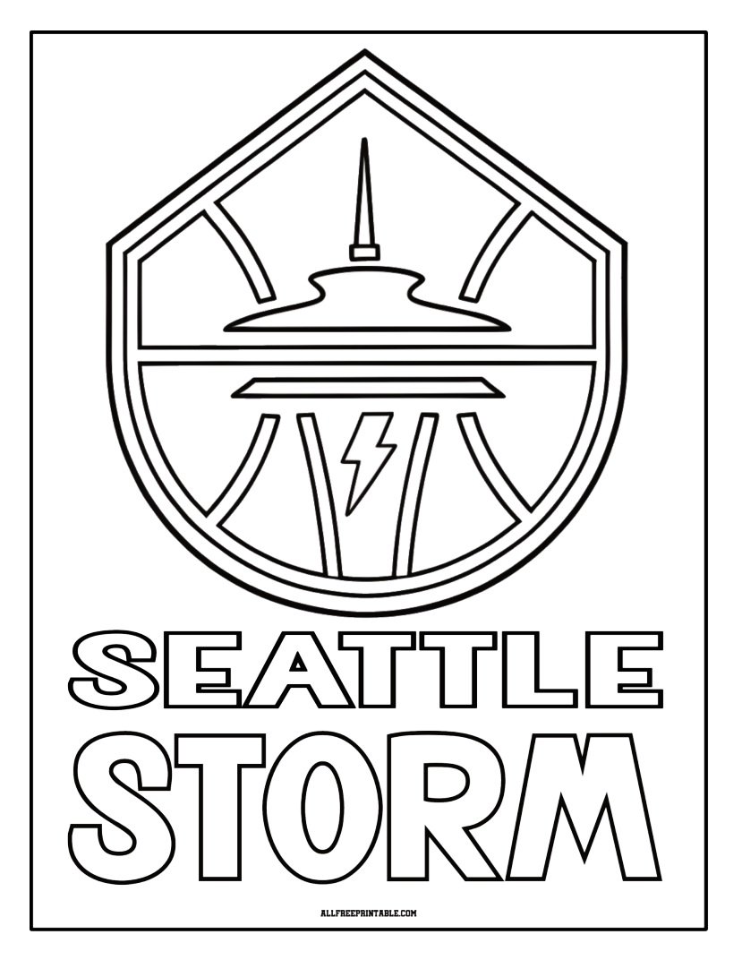 Free Printable Seattle Storm Logo Coloring Page