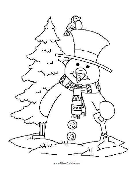 Free Printable Snowman Coloring Page
