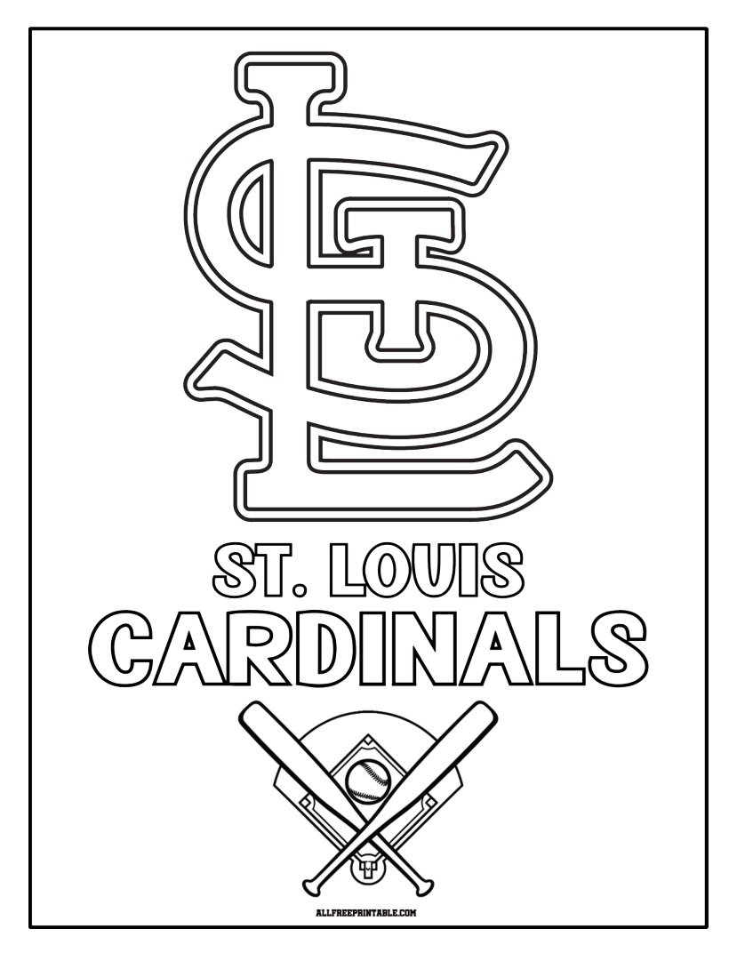 Free Printable St. Louis Cardinals Cap Logo Coloring Page
