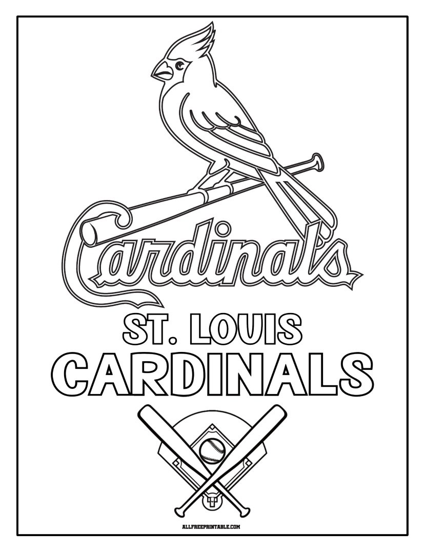 Free Printable St. Louis Cardinals Logo Coloring Page