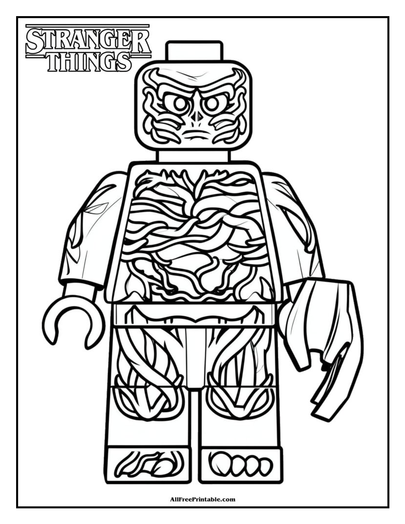 Free Printable Stranger Things Vecna Minifigure Coloring Page PDF