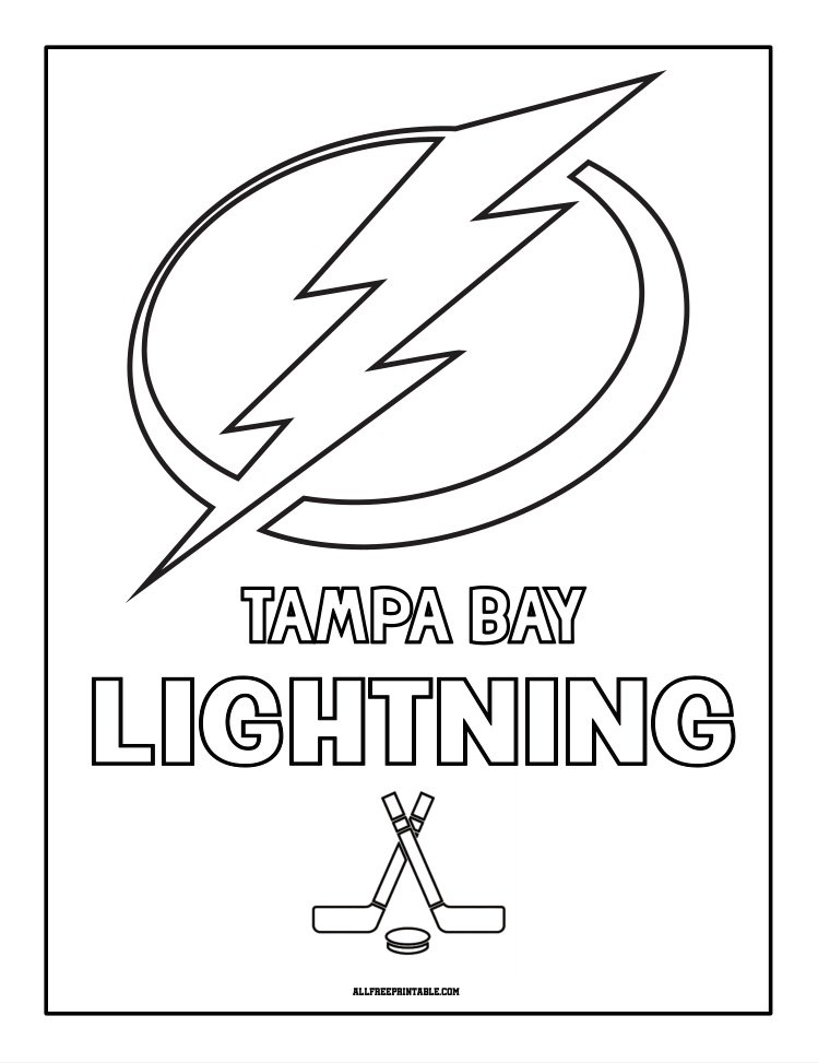 Free Printable Tampa Bay Lightning Logo Coloring Page