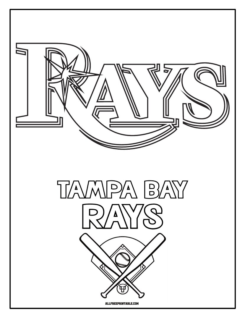 Free Printable Tampa Bay Rays Logo Coloring Page