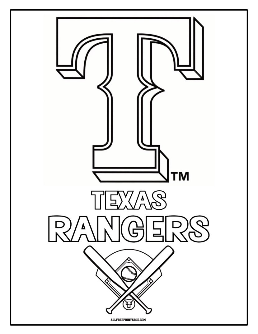 Free Printable Texas Rangers Cap Logo Coloring Page Free Printable Texas Rangers Cap Logo Coloring Page