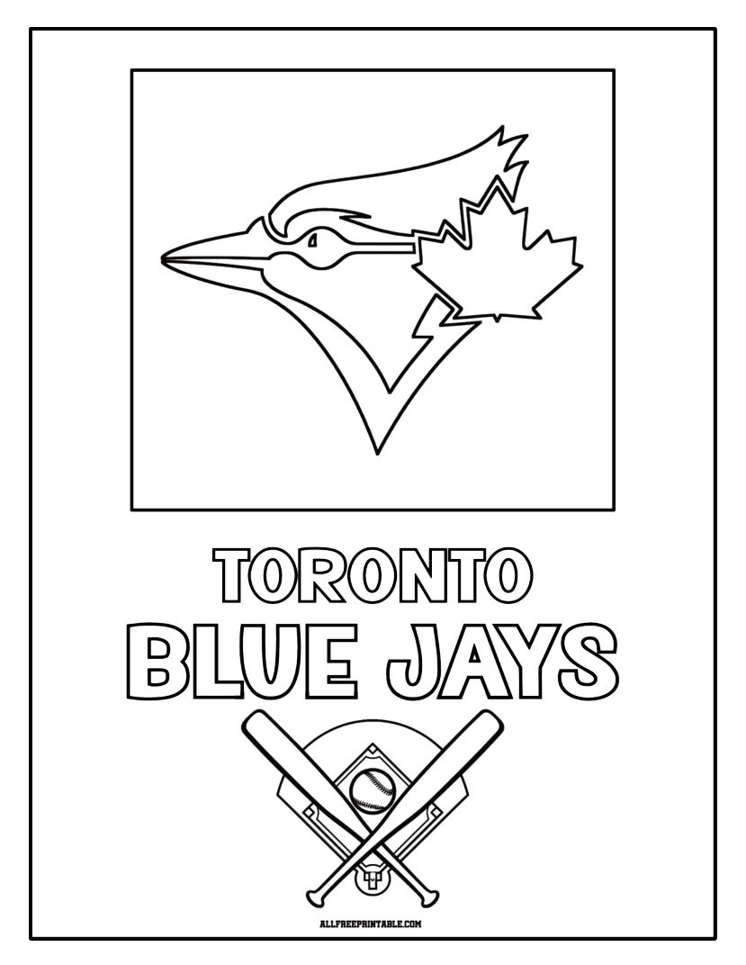 Free Printable Toronto Blue Jays Cap Logo Coloring Page Free Printable Toronto Blue Jays Cap Logo Coloring Page