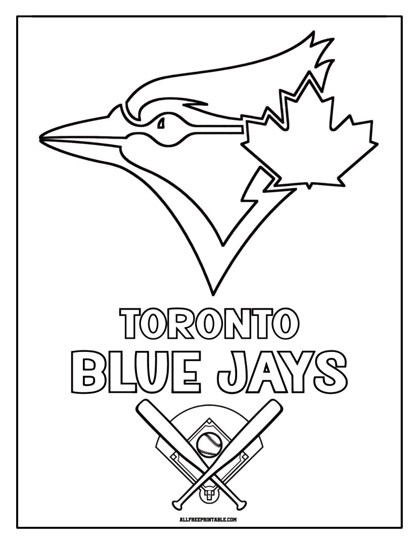 Free Printable Toronto Blue Jays Logo Coloring Page