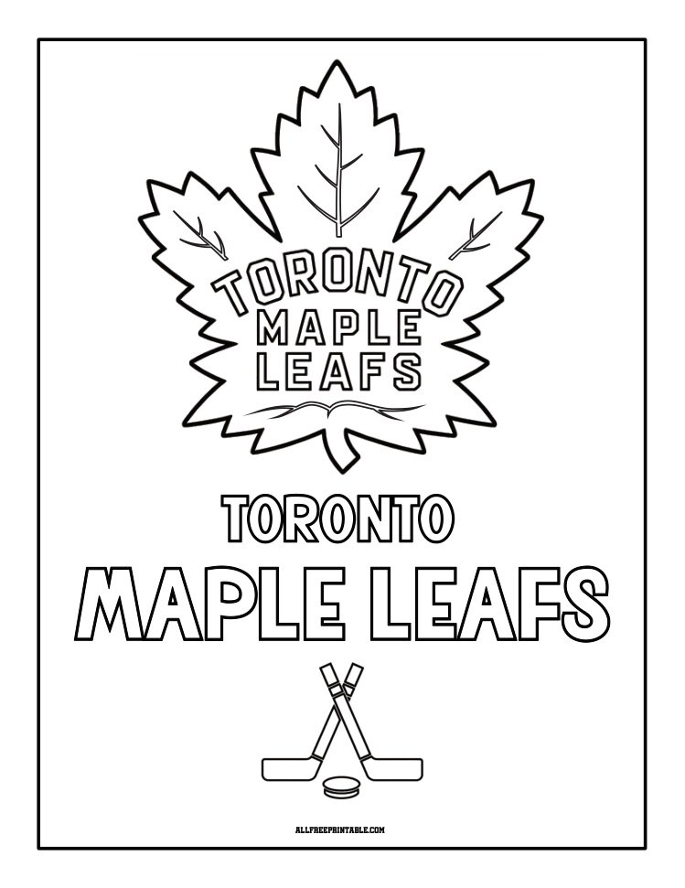 Free Printable Toronto Maple Leafs Logo Coloring Page