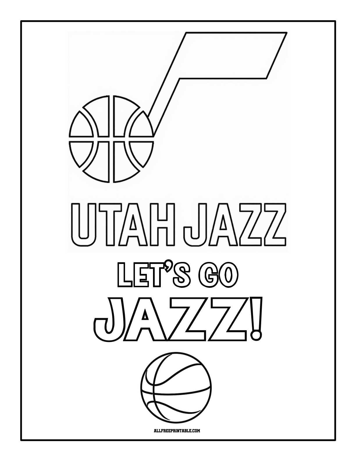 Free Printable Utah Jazz Logo Coloring Page
