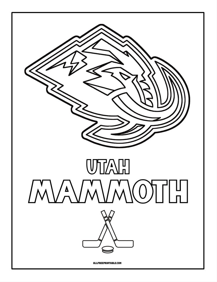 Free Printable Utah Mammoth Logo Coloring Page Free Printable Utah Mammoth Logo Coloring Page
