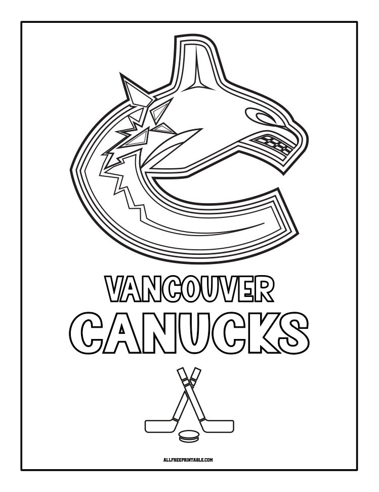 Free Printable Vancouver Canucks Logo Coloring Page Free Printable Vancouver Canucks Logo Coloring Page