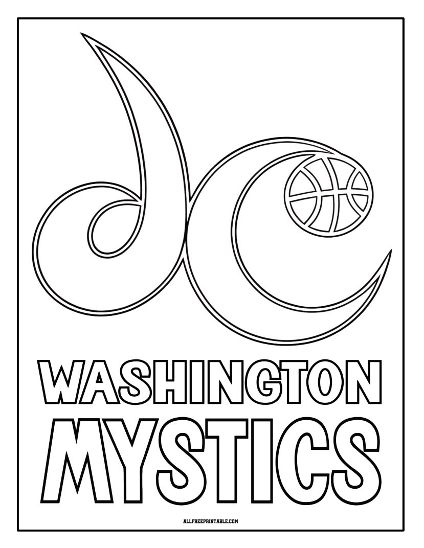 Free Printable Washington Mystics Logo Coloring Page