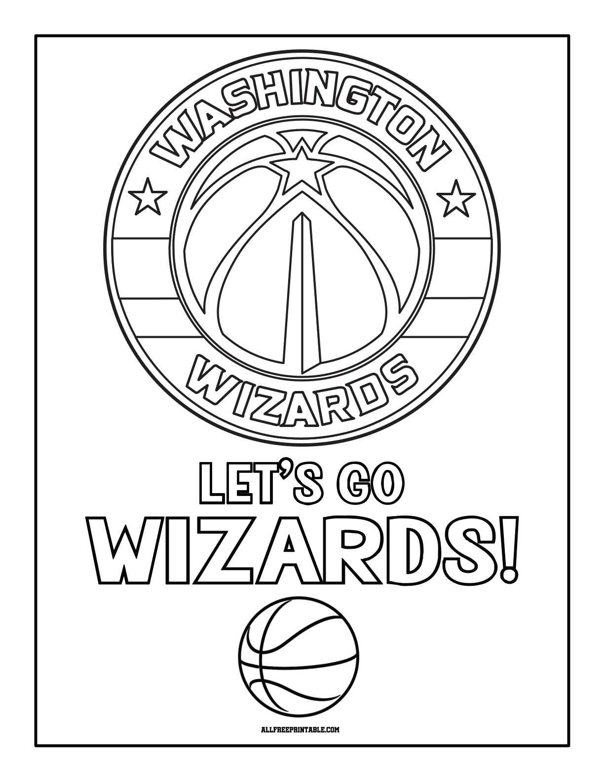 Free Printable Washington Wizards Logo Coloring Page
