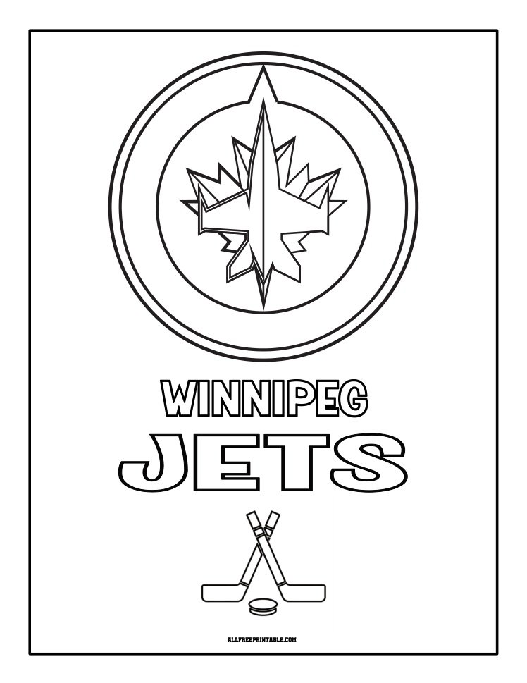 Free Printable Winnipeg Jets Logo Coloring Page