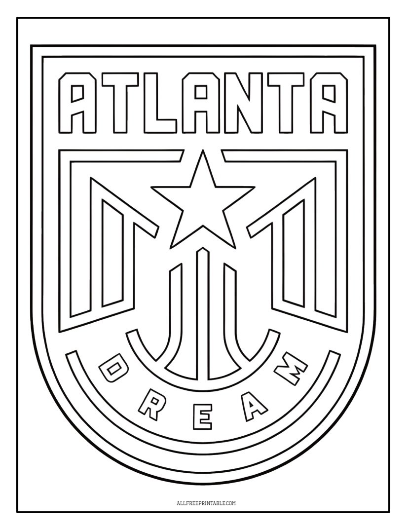Free Printable WNBA Team Atlanta Dream Logo Coloring Page