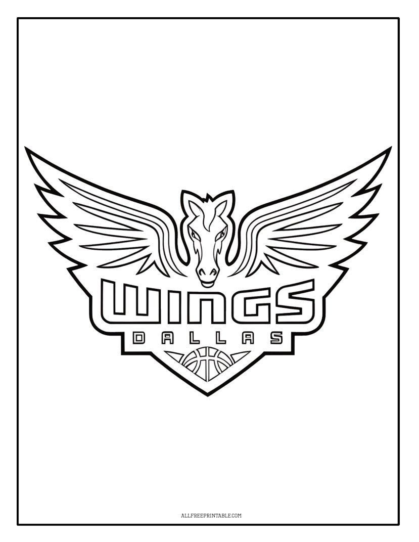 Free Printable WNBA Team Dallas Wings Logo Coloring Page