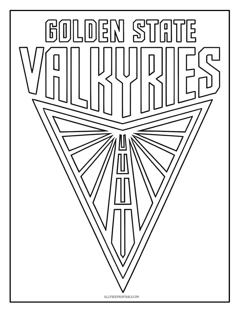 Free Printable WNBA Team Golden State Valkyries Logo Coloring Page