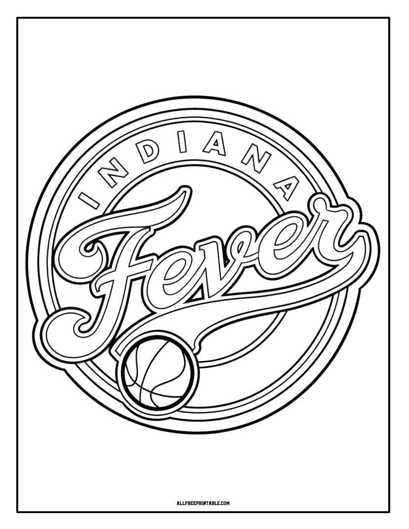 Free Printable WNBA Team Indiana Fever Logo Coloring Page