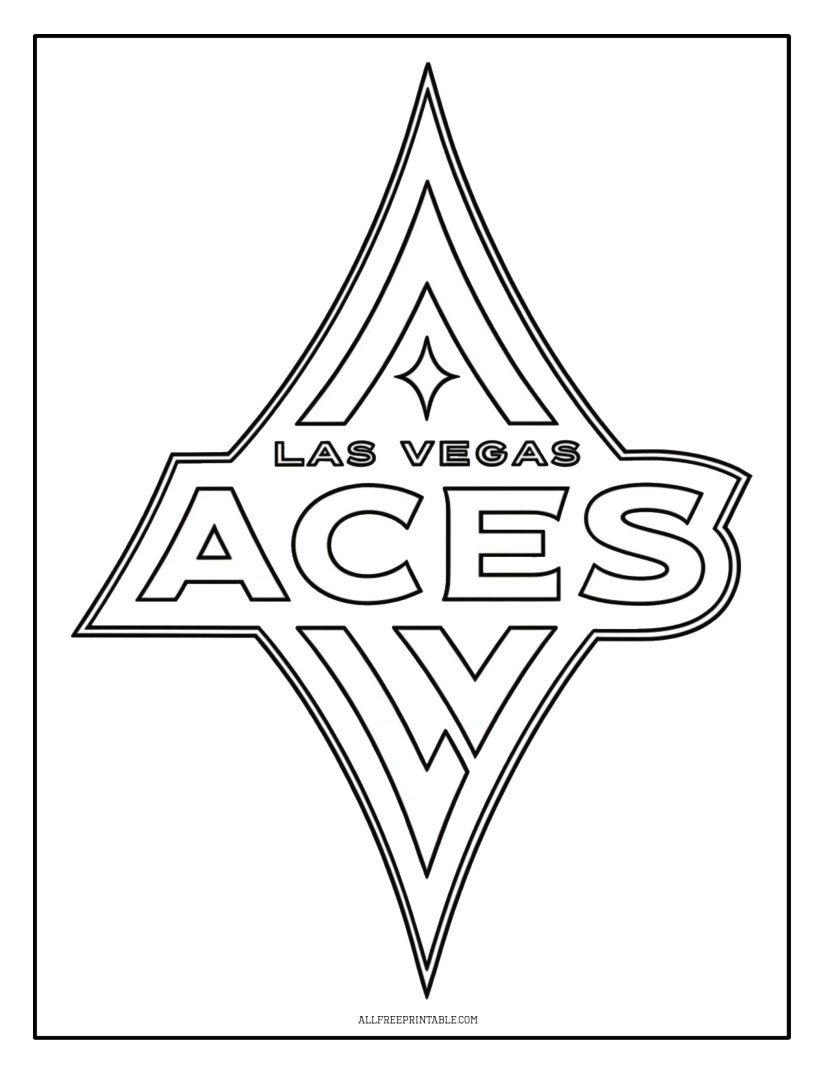 Free Printable WNBA Team Las Vegas Aces Logo Coloring Page