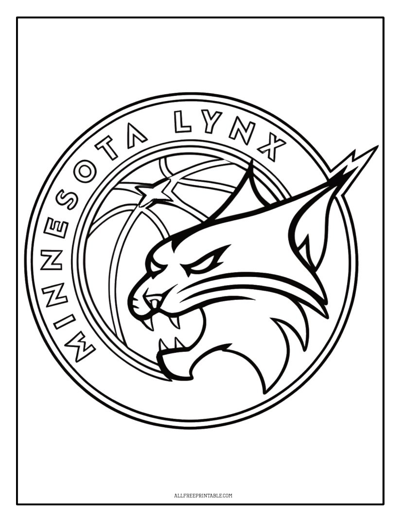 Free Printable WNBA Team Minnesota Lynx Logo Coloring Page