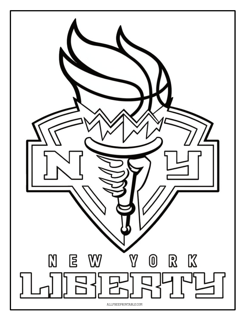 Free Printable WNBA Team New York Liberty Logo Coloring Page