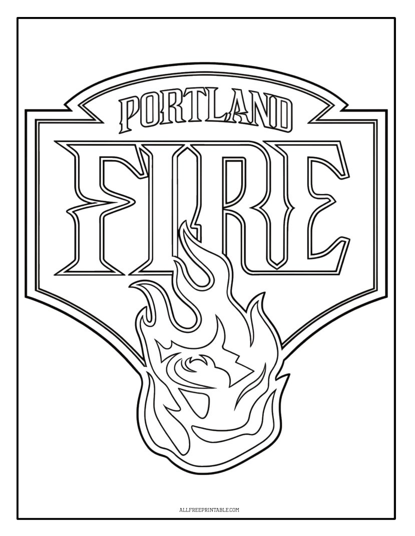 Free Printable WNBA Team Portland Fire Logo Coloring Page