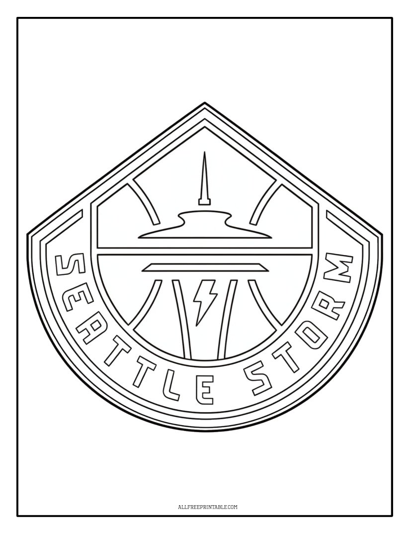 Free Printable WNBA Team Seattle Storm Logo Coloring Page
