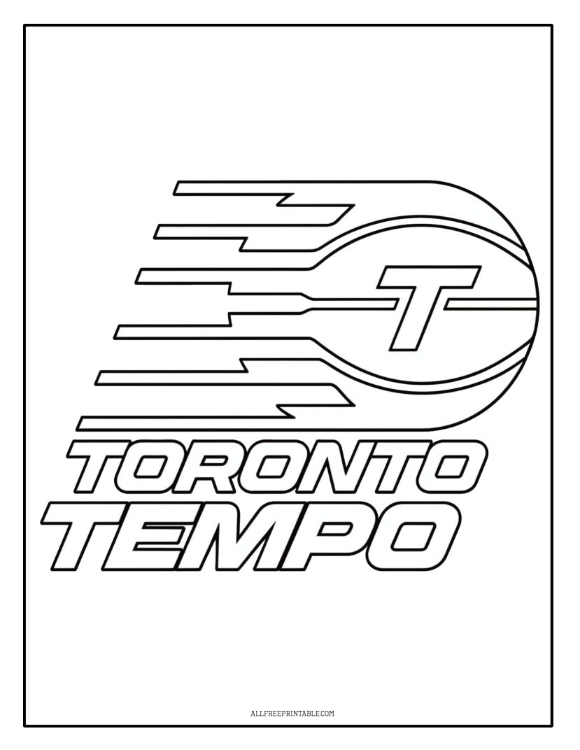 Free Printable WNBA Team Toronto Tempo Logo Coloring Page