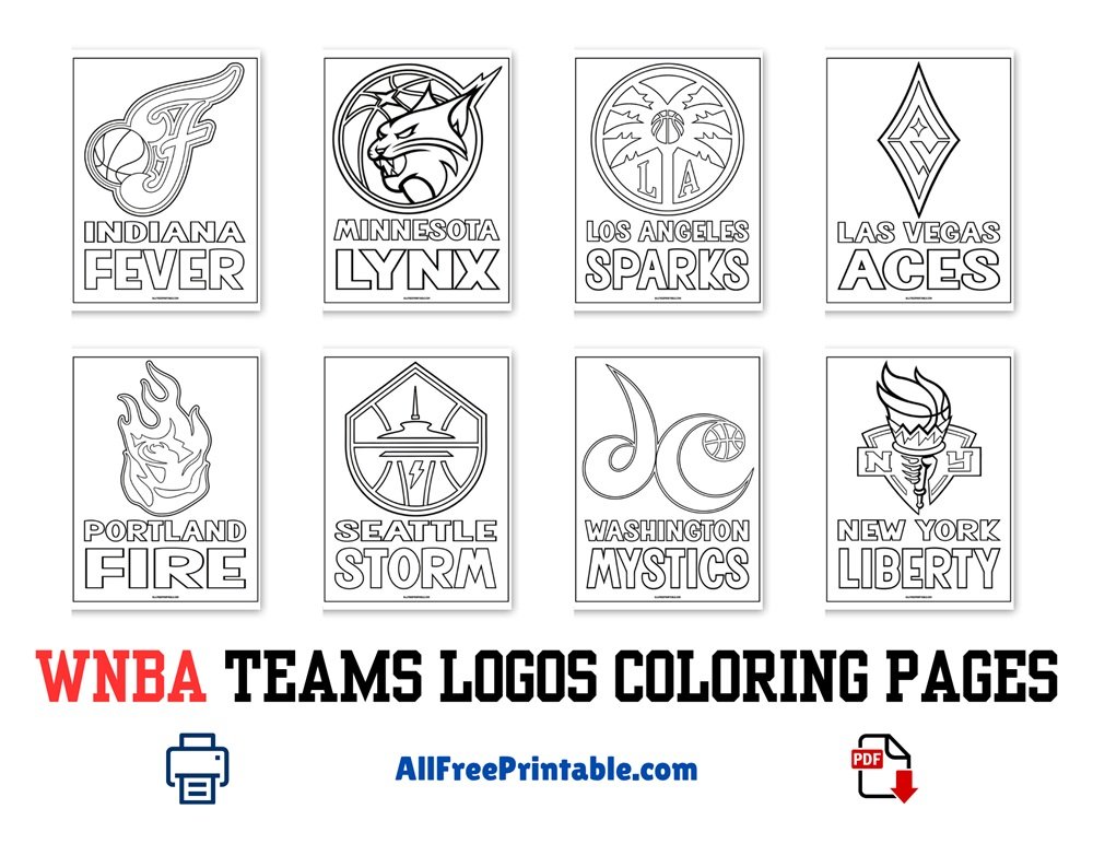 Free Printable WNBA Teams Logos Coloring Pages