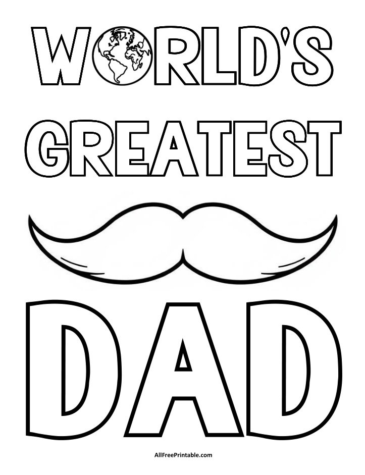 Free Printable World's Greatest Dad Coloring Page
