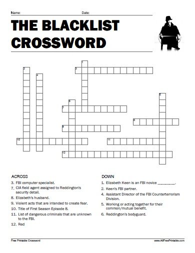 The Blacklist Crossword