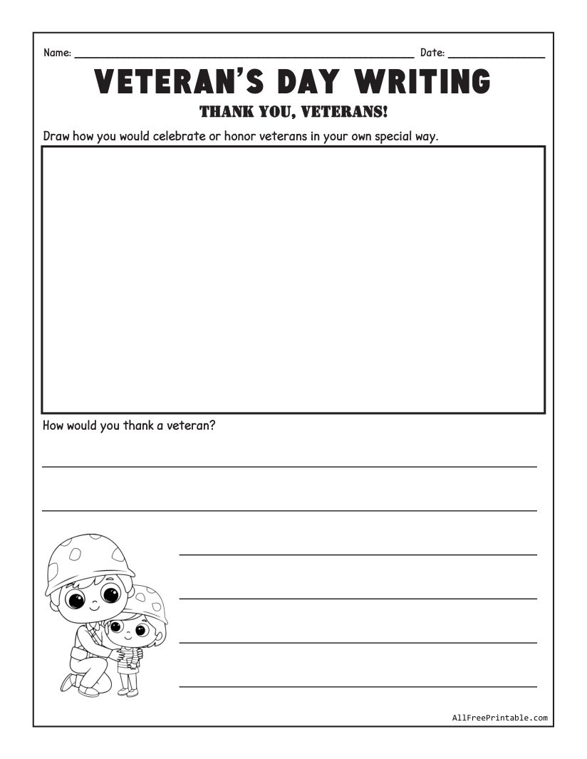 Free Printable Veterans Day Writing Prompts
