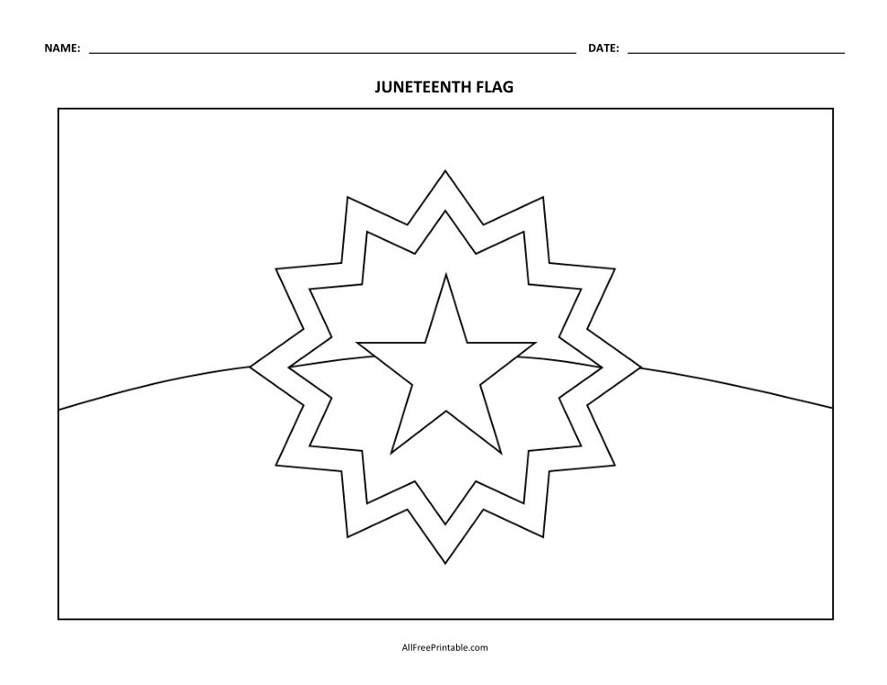 Juneteenth Flag Coloring Page