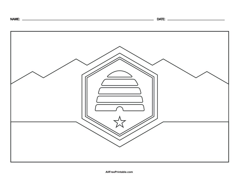 Free Printable Utah New Flag Coloring Page