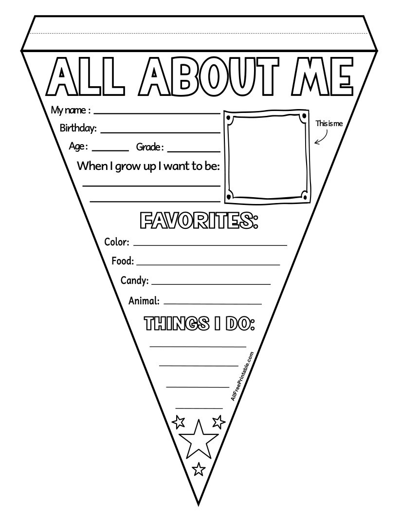 Free Printable All About Me Pennant Banner Free Printable All About Me Pennant Banner