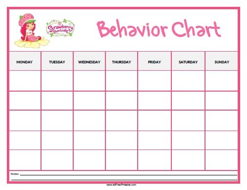 Free Printable Strawberry Shortcake Behavior Chart