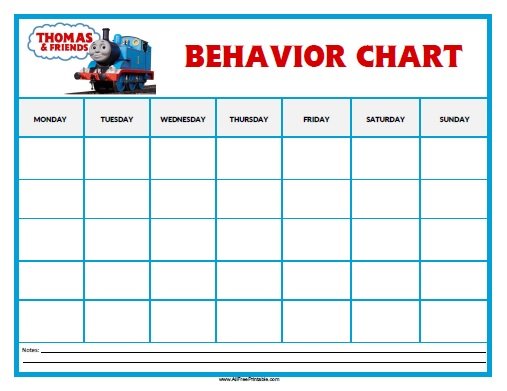 Thomas Tank Engine Behavior Chart - Free Printable 