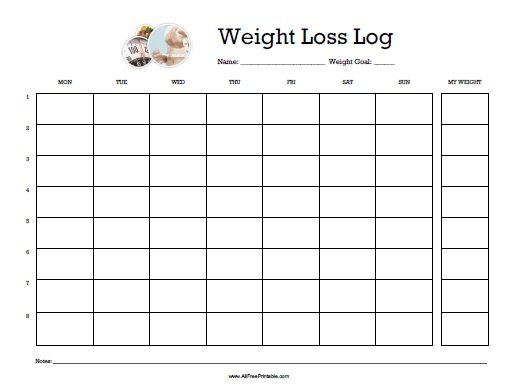 Free Printable Weight Loss Log