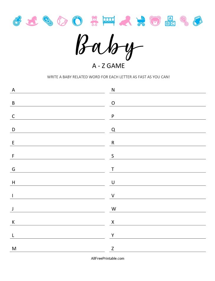 Free Printable Baby A-Z Game