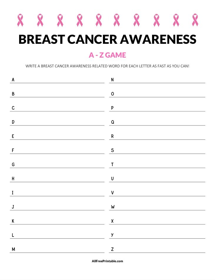 Breast Cancer Awareness Free Printable Breast Cancer Awareness Free Printable