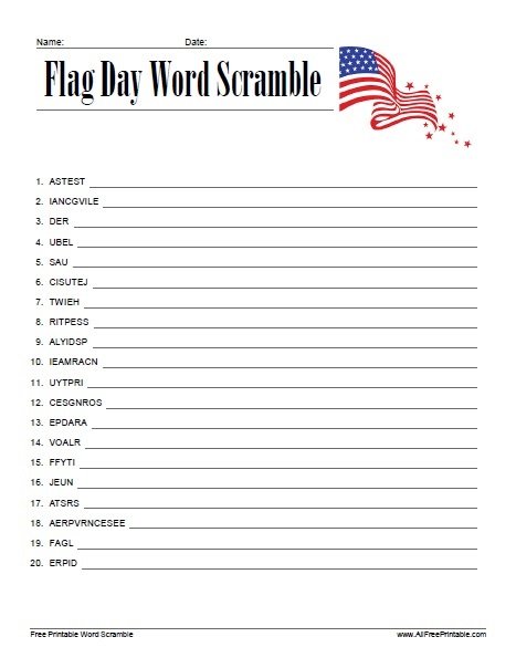 Free Printable Flag Day Activities