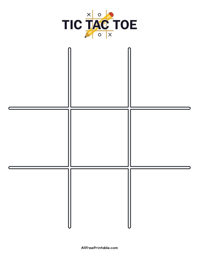 Large Tic Tac Toe Board Full Page PDF