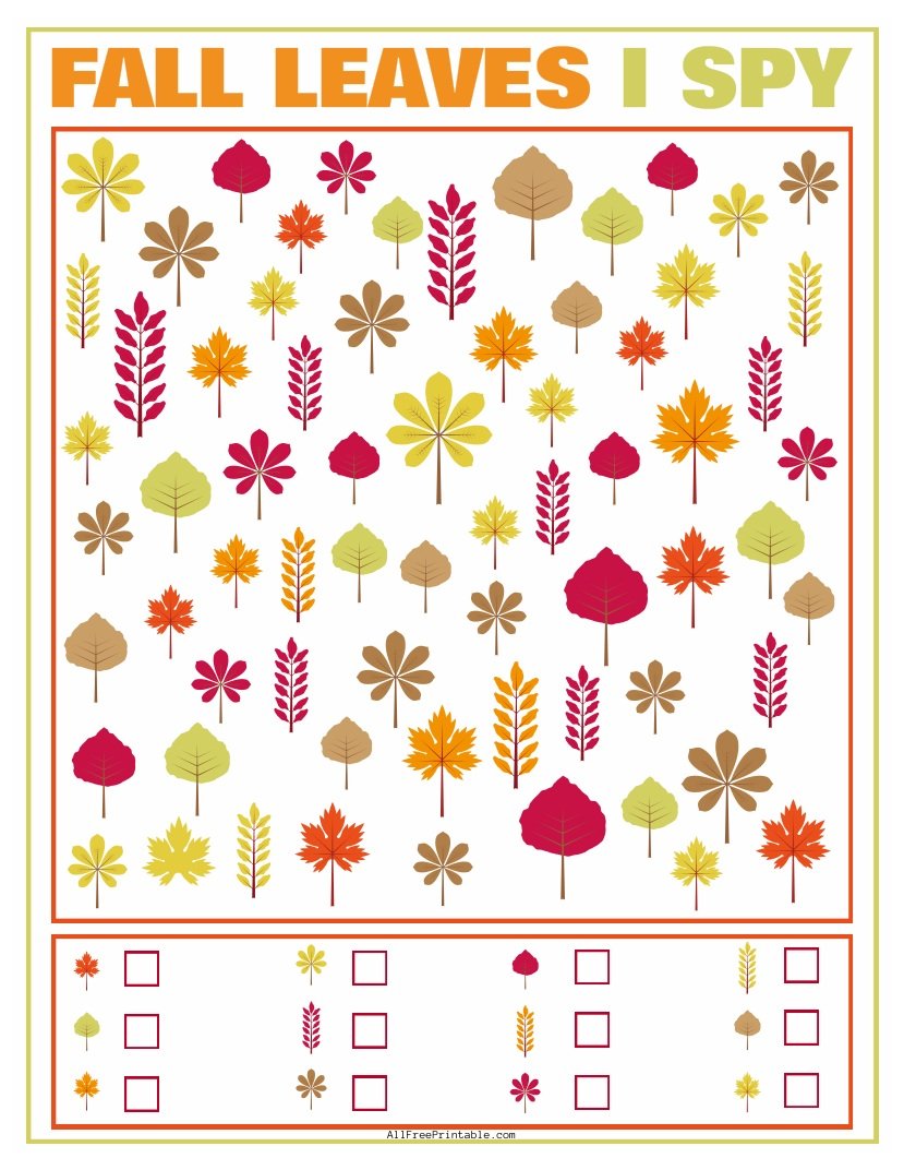 Free Printable Fall Leaves I Spy Game