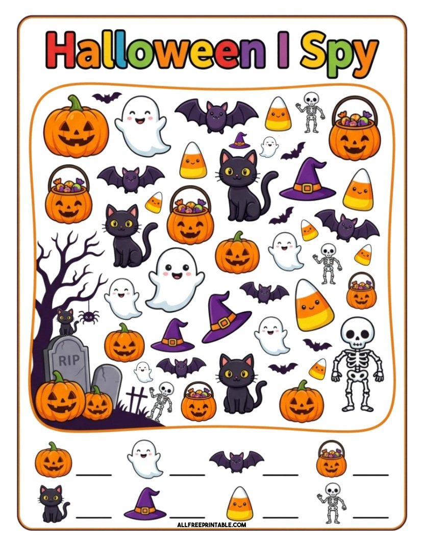 Free Printable Halloween I Spy Game PDF
