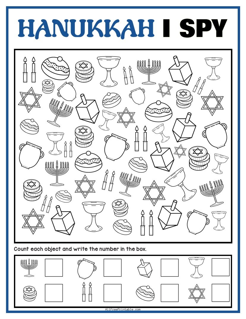 Free Printable Hanukkah I Spy Game Free Printable Hanukkah I Spy Game