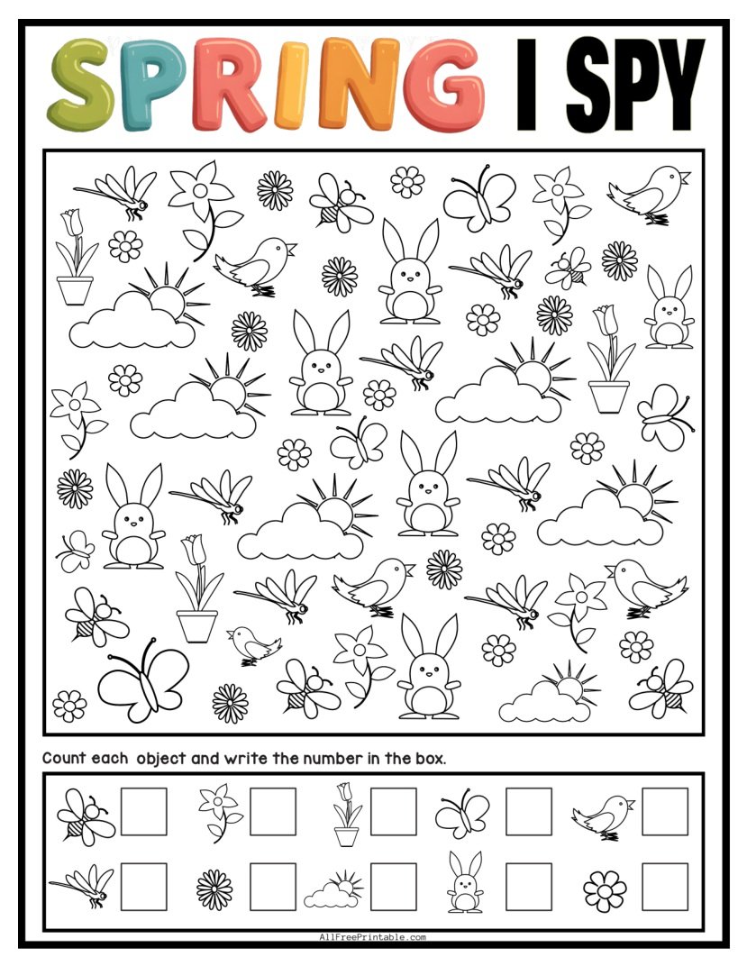 Free Printable Spring I Spy Game
