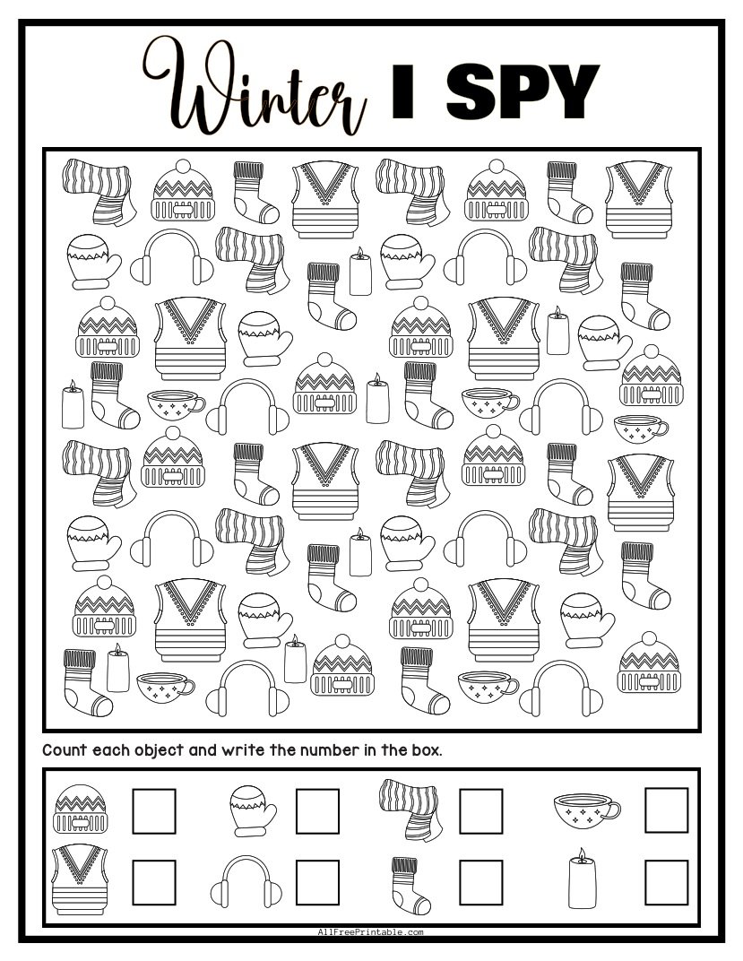 Free Printable Winter I Spy Game Free Printable Winter I Spy Game